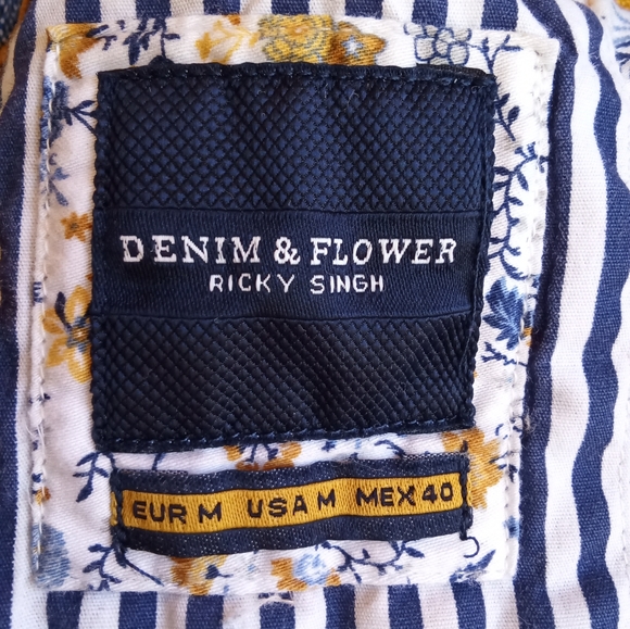 Denim & Flower Ricky Singh Flower Print Cotton Long Sleeve Button Down Shirt. - Picture 5 of 7